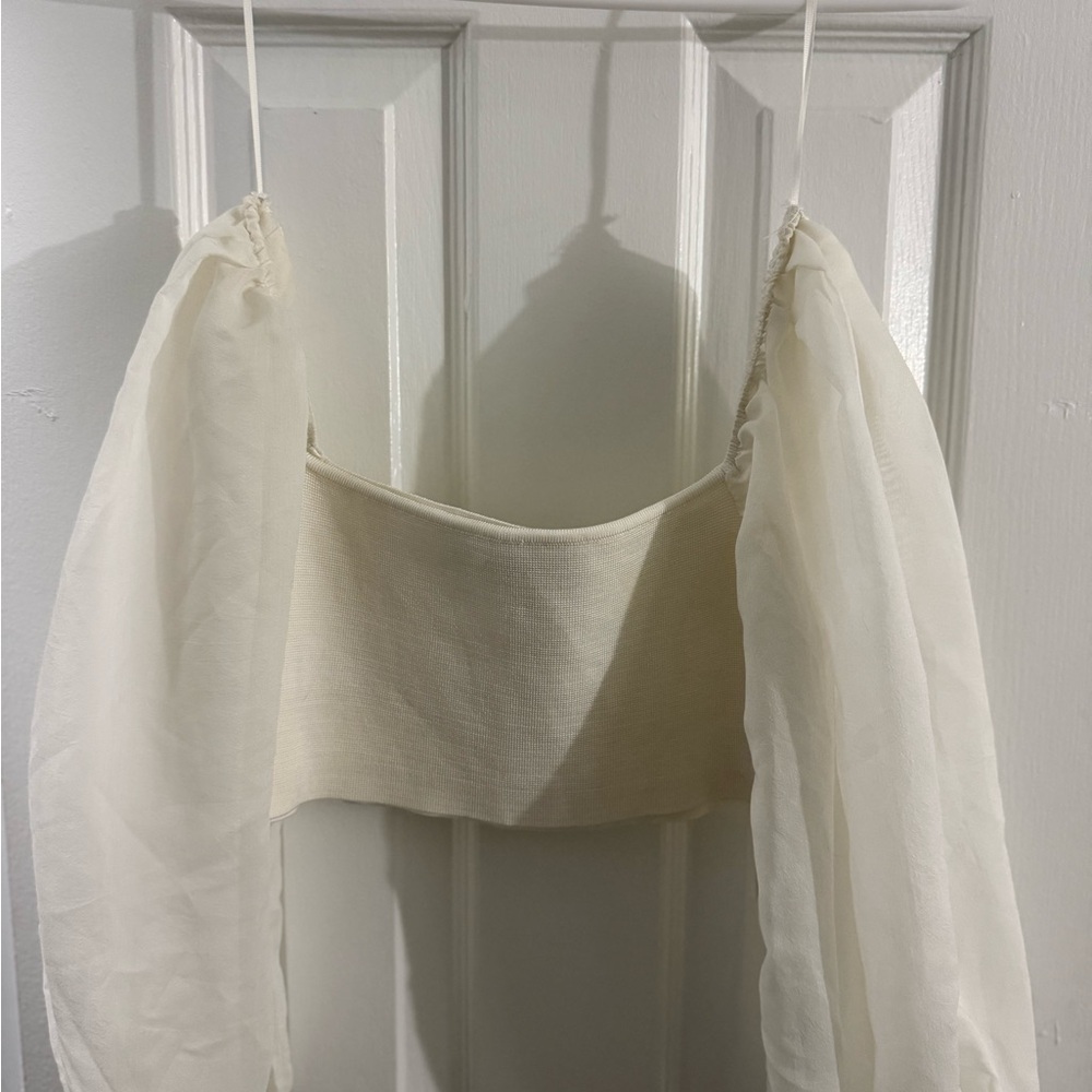 Elegant Cream Off-Shoulder Top